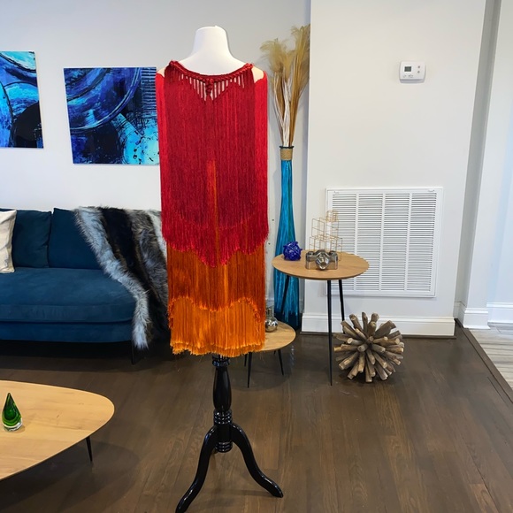 Alberta Ferreti Woven Fringe Dress - Picture 6 of 8